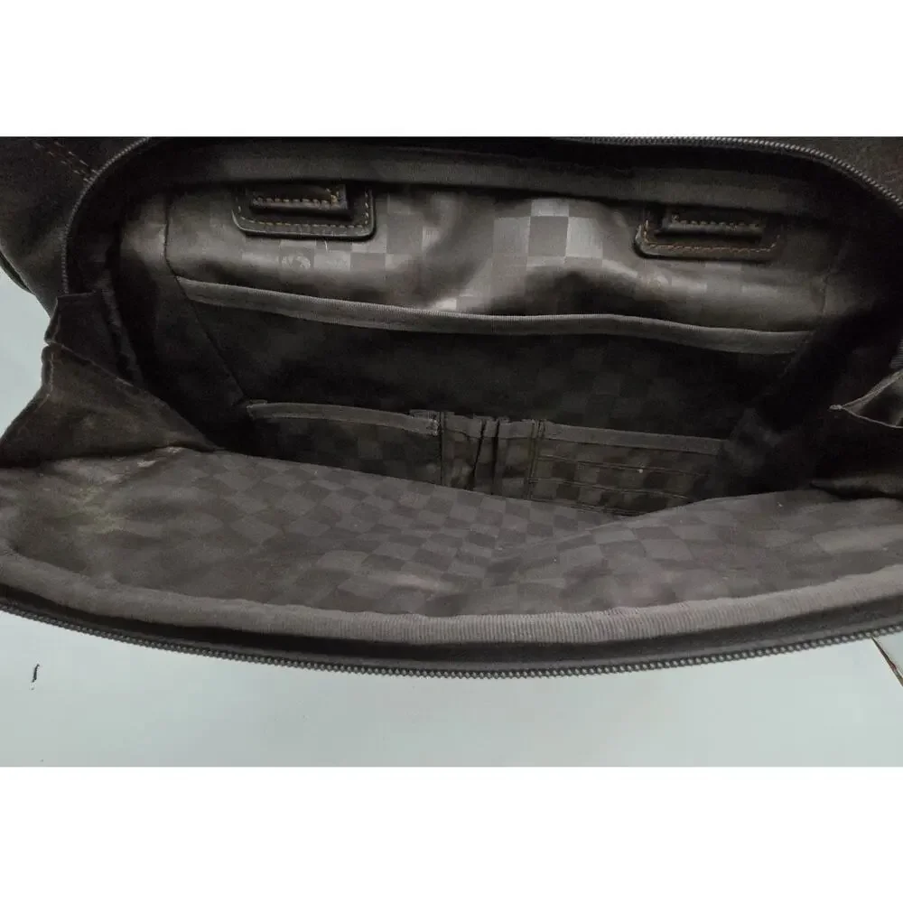 Samsonite Brown/Black Leather Laptop Business Case Briefcase Case Bag